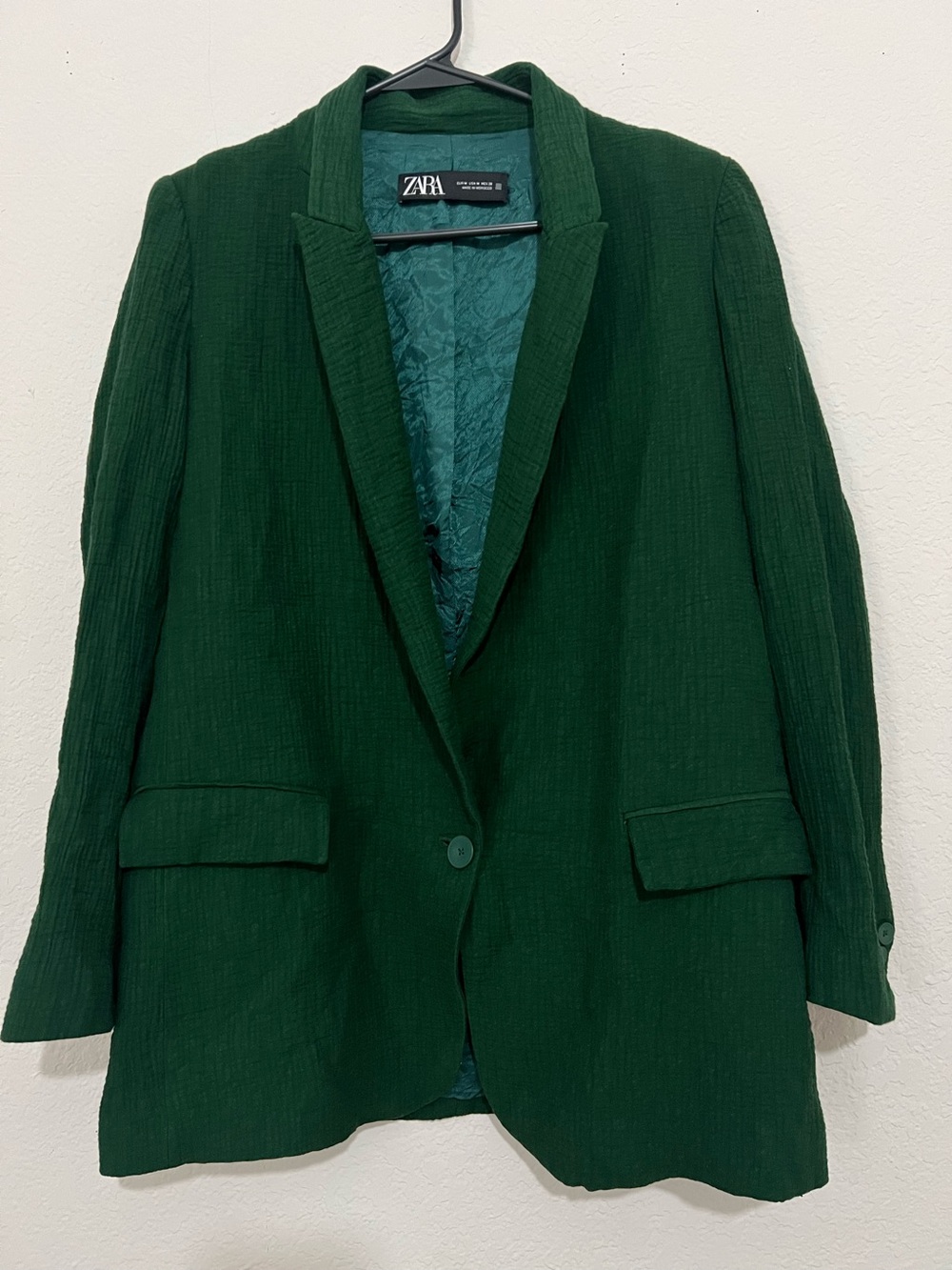 Zara Cotton Linen Blend Blazer Size M